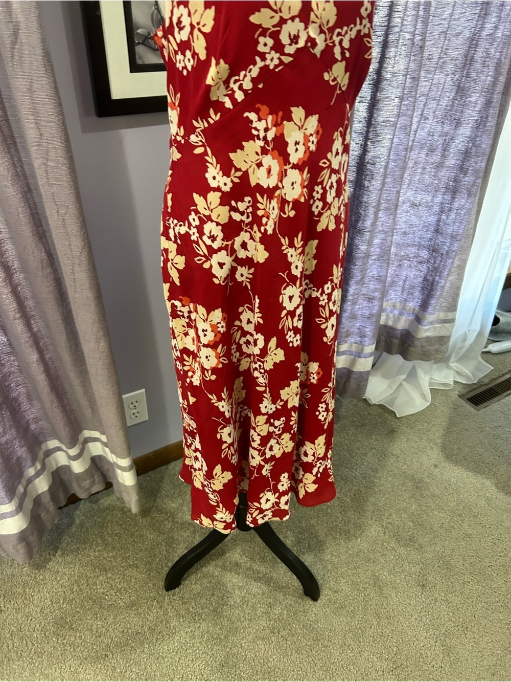Vintage Loft Silk Floral Halter Dress - Picture 4 of 7